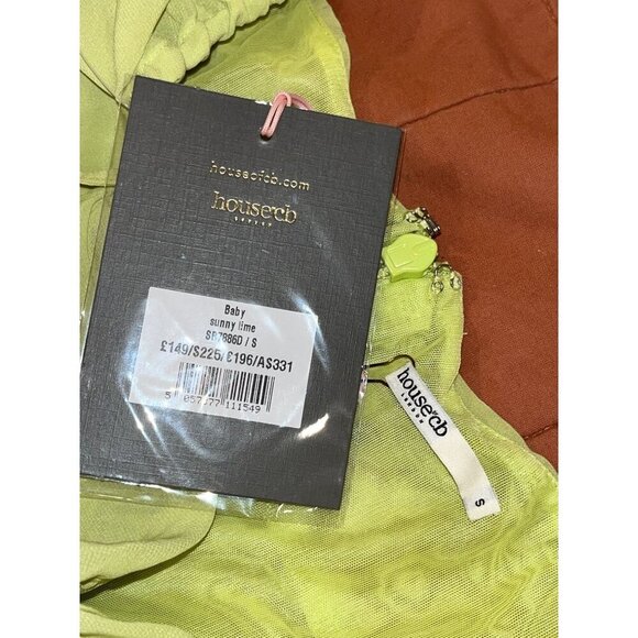 NWT House Of CB  Baby lime chiffon halter mini dress - Picture 8 of 9